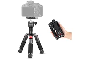NEEWER Mini Trépied pour Appareil Photo avec Rotule à 360° en Alliage d'Aluminium 20"/50cm 1/4" Plaque Rapide de Type Arca,Trépied de Voyage de Bureau Portable pour Caméscope DSLR, Charge Max:11lb/5kg