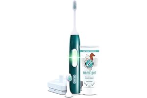 emmi-pet Kit de Soins Dentaires de Base 2.0 pour Chiens et Chats - Silencieux et Sans Frottement I Brosse à Dents Ultrasons Chien et Chat + Accessoires I Combat Tartre, Mauvaise Haleine et Gingivite