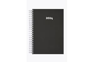 EDITION CUMULUS 2024 – Le gros gros - Calendrier DIN A4 – Noir – Reliure spirale – Une page par jour – Agenda personnel – Agenda de bureau – Agenda de projet - Emploi du temps