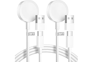 AINPOW 2-Pack iWatch Charger Compatible with Apple Watch Charger Cable 2M, Wireless Apple Watch Fast Charger USB C Cord Magnetic Charging Cable for iWatch 10/9/8/7/6/5/4/3/2/SE/Ultra