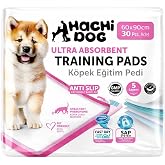 Hachi Dog Ultra Emici K&ouml;pek Eğitim Pedi, 5 Katmanlı, Kaydırmaz Taban, Hızlı Kuruyan Jel Teknolojisi, 60x90 cm, 30 Adet