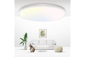 ‎ZEMTY zemty Deckenlampe LED Deckenleuchte Flach Rund - Ø29.5CM 28W 3000K/4500K/6000K 3100LM Modern Badezimmer lampe Küchenlampe, Badlampe Decke für Bad Flur Schlafzimmer Kinderzimmer Keller Wohnzimmer