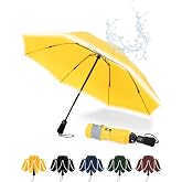 Chakipee Paraguas Plegable Antiviento Hombres y Mujers con Tiras Reflectantes - Paraguas invertido resistente al viento, Para