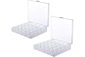 qufzdopv 50 Pieces Transparent Plastic Sewing Machine Bobbins with Bobbin Case for Brother Singer Babylock Janome Kenmore Sewing Machine