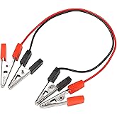 Electronic Spices 35mm Double Ended Crocodile Alligator Clip With Red and Black Wire Pair of 5