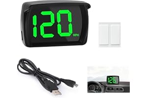 XATGIOUY Digital GPS Speedometer HUD with LED Display for Cars, Trucks, Motorcycles – Large Font MPH Head-Up Display, Plug & Play USB Connection, Accurate Speed Tracking for Vehicles, Universal Fit (MPH)