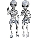 Zs Zhishang Garden Sculptures Statue Outer Space Alien Dude And Babe Shelf Sitters Statue Figurine Home Indoor Outdoor Decoration Decoration D Exterieur Sculptures Et Statues De Jardin Mkyra Org