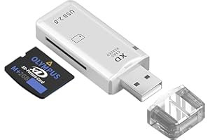 Aradoea USB 2.0 128GB XD Memory Card Reader, Plug & Play Quick Card Reading Adapter Up to 480MBs Compact Flash XD Picture Card Reader for Fuji Olympus Cameras (Supports Windows + Mac + OS + Linux)