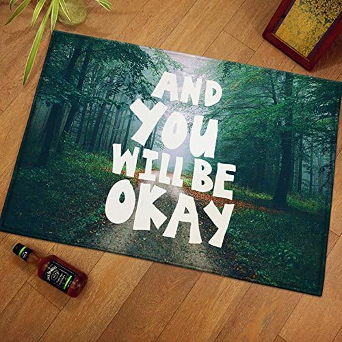 Door mat mat mat flannel home bathroom kitchen and toilet water strip Mat Carpet,80*120CM,Green forest OKEY