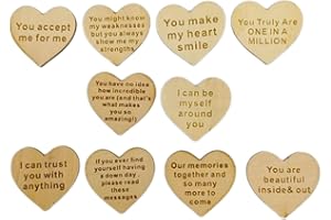 DHLIIQQ Friendship Wooden Hearts in The Box Reasons Why You are My Friend Personalized Wooden Box and Heart Tokens Set Unique Wooden Shaped Heart Gift for Friends Birthday Wedding Valentine DIY Supplies