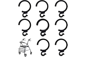 MAIXIANGGUOJI Brake Clip for Walker, Brake Grip Holder, Rollator Replacement Parts Accessories for Rollator Wheelchair Transport Chair (Black, 8 Pcs)