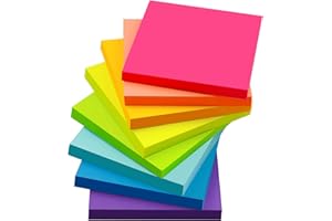 SHIDUO 8 Pads Sticky Notes 3x3 in - 8 Bright Colors Post Self Sticky Pad Its for Office, Home, School, Notebook