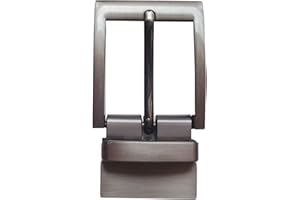 MYIW Gunmetal Gray Casual Switched Buckle - 1.35 Inch 34mm Zinc Swirled Belt Buckle with Brushed Gray Finish