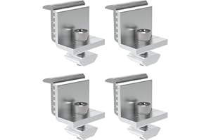 OUGPIU Support Panneau Solaire,Borne D'extrémité Solaire,30-45mm Pinces Crochet de Fixation pour Panneau Solaire Réglables En Aluminium,Support de Panneau Z,pour Camping-cars,Autres Installations De Toit Off