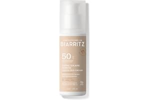 LABORATOIRE DE BIARRITZ Laboratoires de Biarritz - Crème Solaire Visage Teintée Ivoire - SPF50 - Certifiée Bio - Unifie le Teint et Prévient l'Apparition de Taches - 50 ml - Fabriquée en France