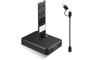 RUIZHI Docking Station per Dischi Rigidi - Docking Station a Doppio Protocollo: M.2 NVME 10Gbps | SATA 5Gbps, USB 3.1 Gen2 per M-Key | B+M Key, per Dischi Rigidi 2230 2242 2260 2280 SSD