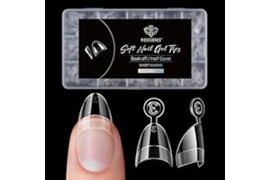 Modelones 510 Pezzi Unghie Finte, 15 Taglie Tip in Gel per Unghie Ricostruzione, Gel Tips Unghie Copertura Completa per Nail Art Salone Manicure, Mandorla XS- Trasparent