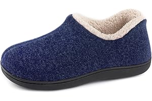 ULTRAIDEAS morbide Pantofole da Donna in Memory Foam con Retro Chiuso con Calda Fodera in Pile, Scarpe da casa in Cotone Misto Lana con Suola in Gomma Antiscivolo per Interni all'aperto