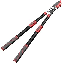 Cisailles à Haies Pro AIRAJ Télescopiques - Lames SK-5, Poignée Ergonomique, 75-88cm Adjustable - Parfait Pour Arbustes Et Jardinage