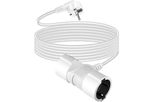 Extension Cable Double Plug, 2 m Multiple Socket Double with Flexible Cable, Power Extension Cable with Double Socket Max 3500 W, German Converter Socket EUStecker for Home, Office, White