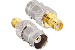 Boobrie Adaptateur BNC Femelle vers SMA Femelle pour Antennes RF, Périphériques LAN sans Fil, Câble WiFi, Radio Amateur, Scanner SDR - Paquet de 2