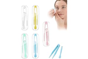 FUGLUS 5 Pcs Pinzas para Lentes de Contacto, Removedor de Insertador de Lentes de Contacto, Palo Plástico para Lente Contacto, Herramientas Lentes Contacto para Viajes Actividades al Aire Libre