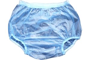 Haian Plastikowe spodnie dla dorosłych na nietrzymanie moczu, 3 sztuki (3XL, przezroczyste niebieskie)