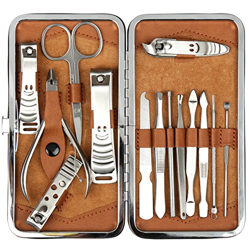 H&S® 14 Pcs Nail Care Cutter Cuticle Clippers Pedicure Manicure Grooming Tool Kit Set