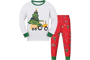 Gumyoss Weihnachten Schlafanzug Jungen Pyjama Mädchen Kinder Weihnachts Schlafanzug Christmas Xmas Langarm Baumwolle Zweiteilig 2-13 Jahre