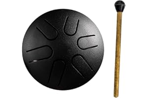 FIRULAB Tambour de pluie pour l'extérieur, carillon de pluie de tambour de langue en acier de 7,8 cm à 6 notes, instrument de tambour de pluie étanche pour l'extérieur, tambour à main