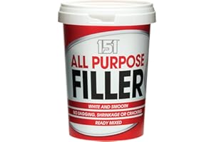 151 Smooth All Purpose Filler - Interior & Exterior Use | No Sagging, Shrinking or Cracking - Easy To Use Ready Mixed Paste | Repairs for Plaster, Plasterboard, Brick, Wood and Stone (White, 600g)