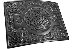 TARTAN CITY Kilt Belt Buckle for Men Black Celtic Knot Work Belt Buckle