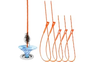 GOWTX 5Stk Abflussspirale Aus Kunststoff Set, 50cm Kanalhaarentferner Schlangen Werkzeug, 64cm Abflussverstopfung Rohrreiniger Sticks, Mehrzahnigen Abfluss Haarentferner für Küchenspüle Duschablauf