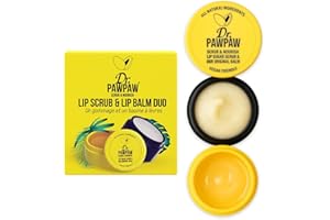DR. PAWPAW ORIGINAL BALM Dr. PawPaw Lip Scrub and Lip Balm Duo - Hydrating Lip Balm with Pawpaw, Aloe, Olive and Castor Oils - Vegan Lip Scrub For Sensitive Skin - 16 g