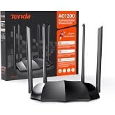 Tenda AC8 WLAN Dual Band Gigabit Router 1200Mbit/s (867Mbit/s 5GHz + 300Mbit/s 2.4GHz, 4 Gigabit Port, Mu-MIMO,4 * 6dBi Haric