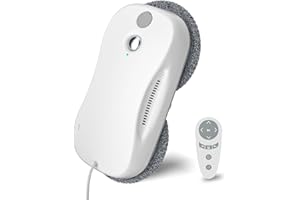 S9 Robot Laveur de Vitre, 5 800 Pa Lave Vitre Automat Nettoyeur, Planification Intelligente du Parcours Double Pulvérisation Réservoir 60ml Système de Sécurité Multicouche
