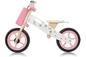 BEEHIVE TOYS & GIFTS Wooden Balance Bike for Girls age 3 years and up, Pink Balance Bike with Bag