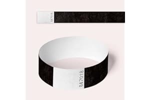 Tyvek Wristbands, 100 Pack by AA Wristbands for Parties, Security, Festivals, Events. Paper Like Wrist Bands (Black)