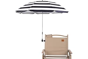 GRANDMEI Chair Parasol with Clamp,46 inches UPF 50+ Clip on Umbrella for Patio,Beach Chairs,Strollers,Wheelchairs,Golf Carts