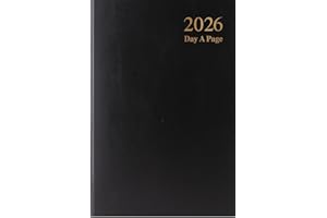 ABBEYSHAKE 2026 A5 one day to a page hardback diary full page Saturday Sunday (Black)
