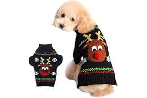 XIAOYU Sudadera de Perro Ropa de Mascotas para Perros Reno de Navidad, Negra, XXL