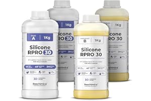 RESCHIMICA Gomma siliconica 1:1 R PRO 30, non tossica, semplice da usare, resistente agli strappi, 30 shore, compatibile con resine epossidiche, gesso, cera (4 kg)