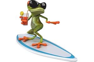‎YOUNIKAT younikat Sticker Surfer Frosch I 15 x 15 cm I für Laptop Koffer Roller Motorrad Badezimmer Duschwand als Auto-Aufkleber I lustig cool wetterfest I kfz_377