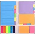 Sticky Notes Set, Divider Self-Stick Notes Pads Bundle with Bookmark Index for Planner Bullet Journaling Notebook Textbook Calendar, School Home Office Supplies
