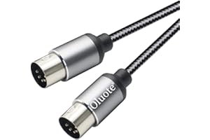 Oluote Cables MIDI, Audio DIN de 5 Pines Conectores Macho a Macho Compatible con Teclado MIDI, Sintetizador de Teclado, Sintetizador de Rack, Muestreador (5m)