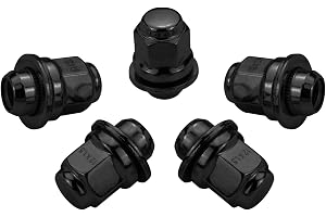 HASKYY 20 x svarta hjulmuttrar M12 x 1,5 x 37,5 platt band D30 SW21 (20 x