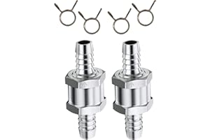 ‎HISPORTS HISports Aluminium Kraftstoff Rückschlagventil für Auto Vergaser Niederdrucksystem 10 mm Aluminium Ventil Rückschlagventil mit 12mm Federklammer