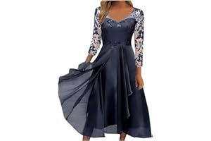 QI_LIANG Cocktail Femme Polyester Col V Robe Tunique Patchwork Cintrée Vintage Etoiles Respirant Scolair Robe Tunique Femme Manche Courte Taille Haute Valentine's Day