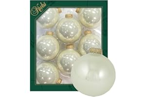 Krebs Glas Lauscha - Decoración de Navidad/Adornos para árbol de Navidad de cristal - Brillo nacarado - Cantidad: 8 unidades - Color: nácar - Tamaño: 7 cm aprox