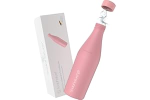 SodaNature® Premium 700ml Edelstahl Flasche für SodaStream Crystal | Zum Sprudeln geeignet, spülmaschinenfest & auslaufsicher | Zubehör für unterwegs inkl. edler Geschenkverpackung (Rosa)